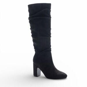 Chinese Laundry Kipton Faux Suede Tall Boots Block Heel Slouch Black 8.5 NEW
